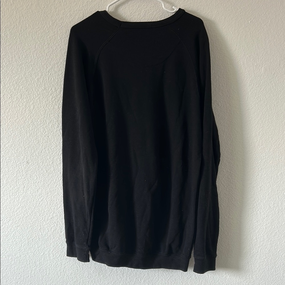 Black Crew Neck Sweater with Artistic Design - “Blessed” - Picture 2 of 3